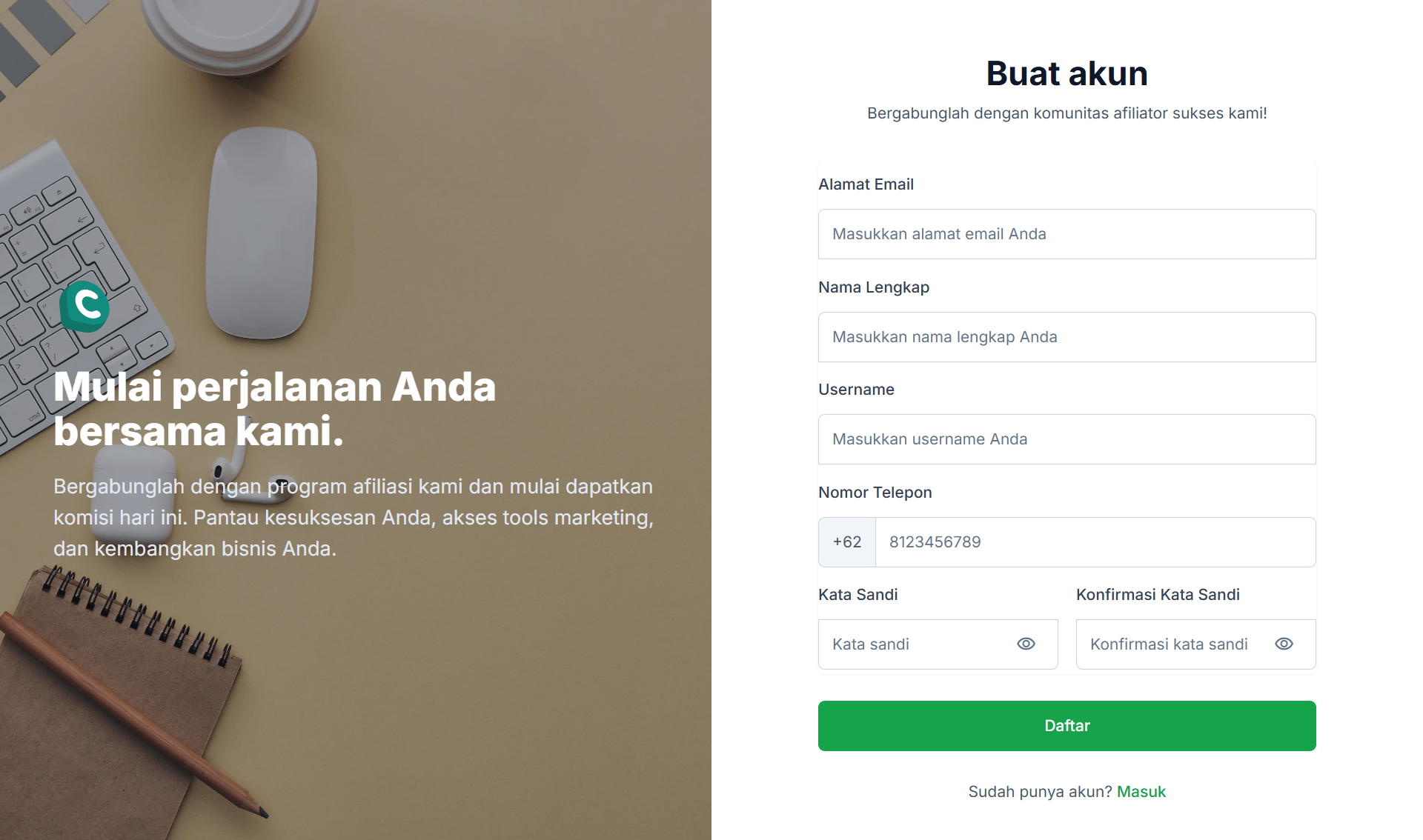 Sign Up Affiliate