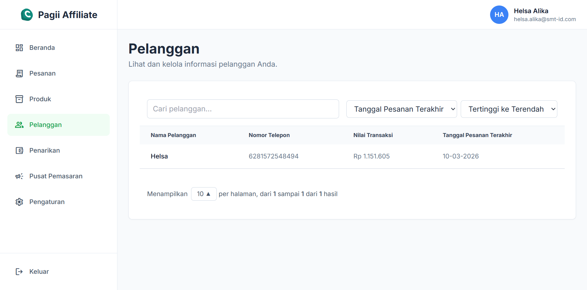 Customer Affiliate